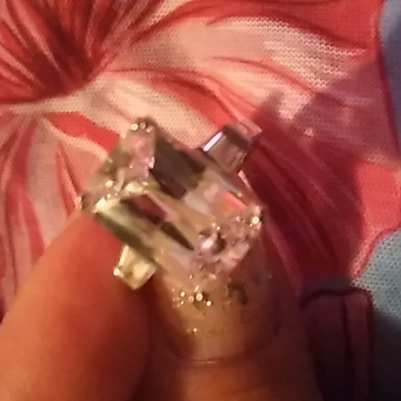 12 carat ring White Sapphire sterling silver size 7 - Picture 6 of 6